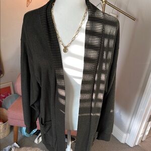 Women's Black Open-Front Sweater